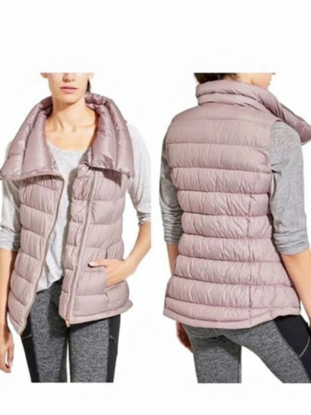 Athleta Down Puffer Vest Pink S